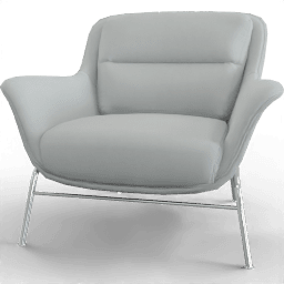 Armchair Plush armchair with metal legs