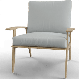 Armchair Wood puffy pillows
