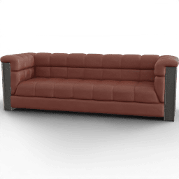 Sofa 2seat leather square pattern