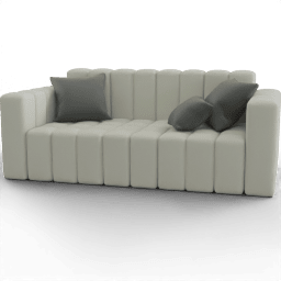 Sofa Puffy 2Seat Upholstered A