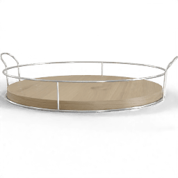 Tray Wooden with metal wire frame