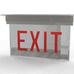 Sign Exit ceiling text A