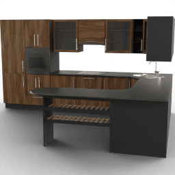Kitchen Kara L shape bar