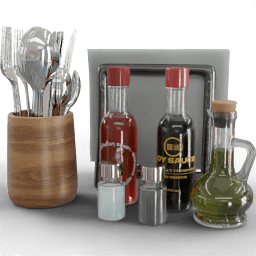 Setting Table set cutlery spices