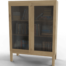 Study Books bookshelf 2door glass minimalistic