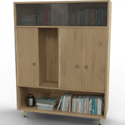 Study Books cabinet Vintiger 3door open shelves