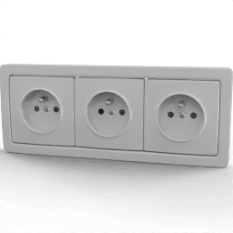 Plug Type E triple horizontal