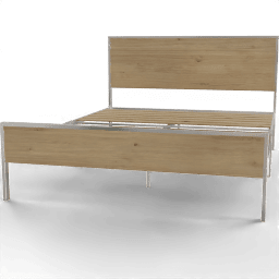 Bed Metal and wood platform bed