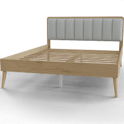 Bed Upholstered vertical channel platform