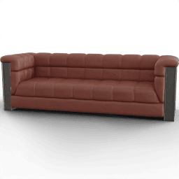 Sofa 2seat leather square pattern