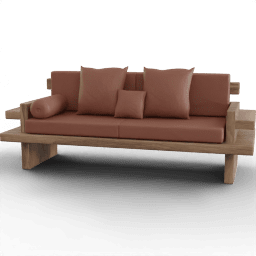 Sofa 2Seat Wooden A