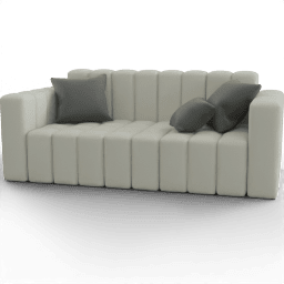 Sofa Puffy 2Seat Upholstered A