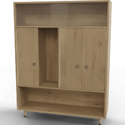 Cabinet Vintiger 3door open shelves