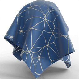 Fabric Bedding pattern geometry blue gold