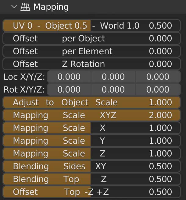 mapping settings