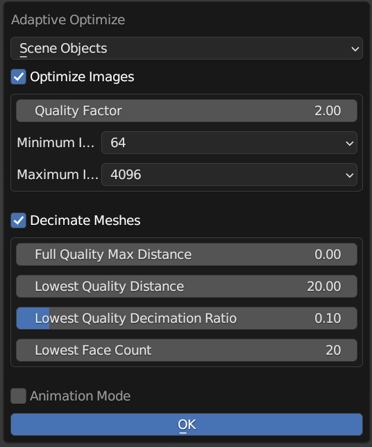 adaptive optimize options