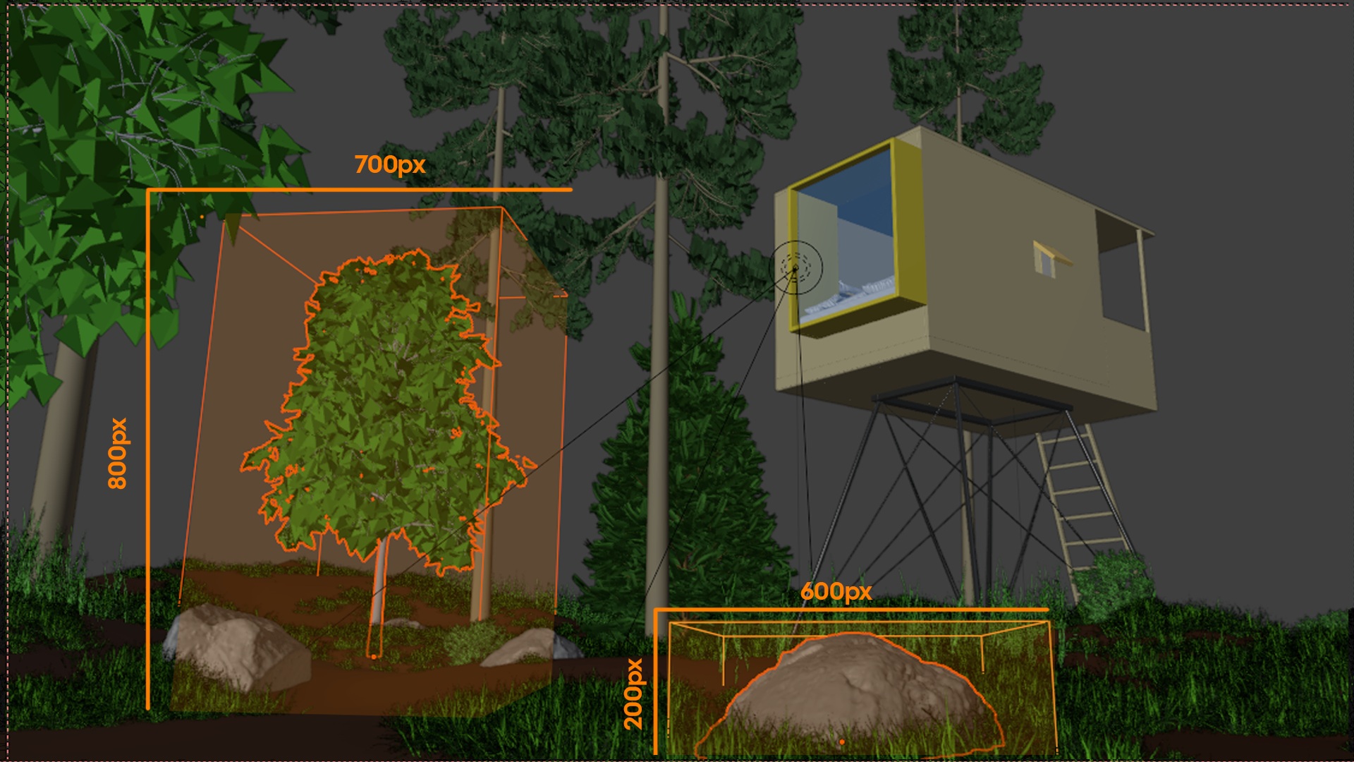 estimate 2d bounds of objects