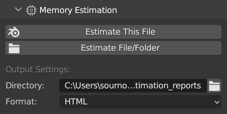 estimate memory button