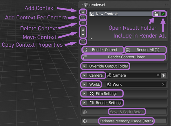 renderset panel