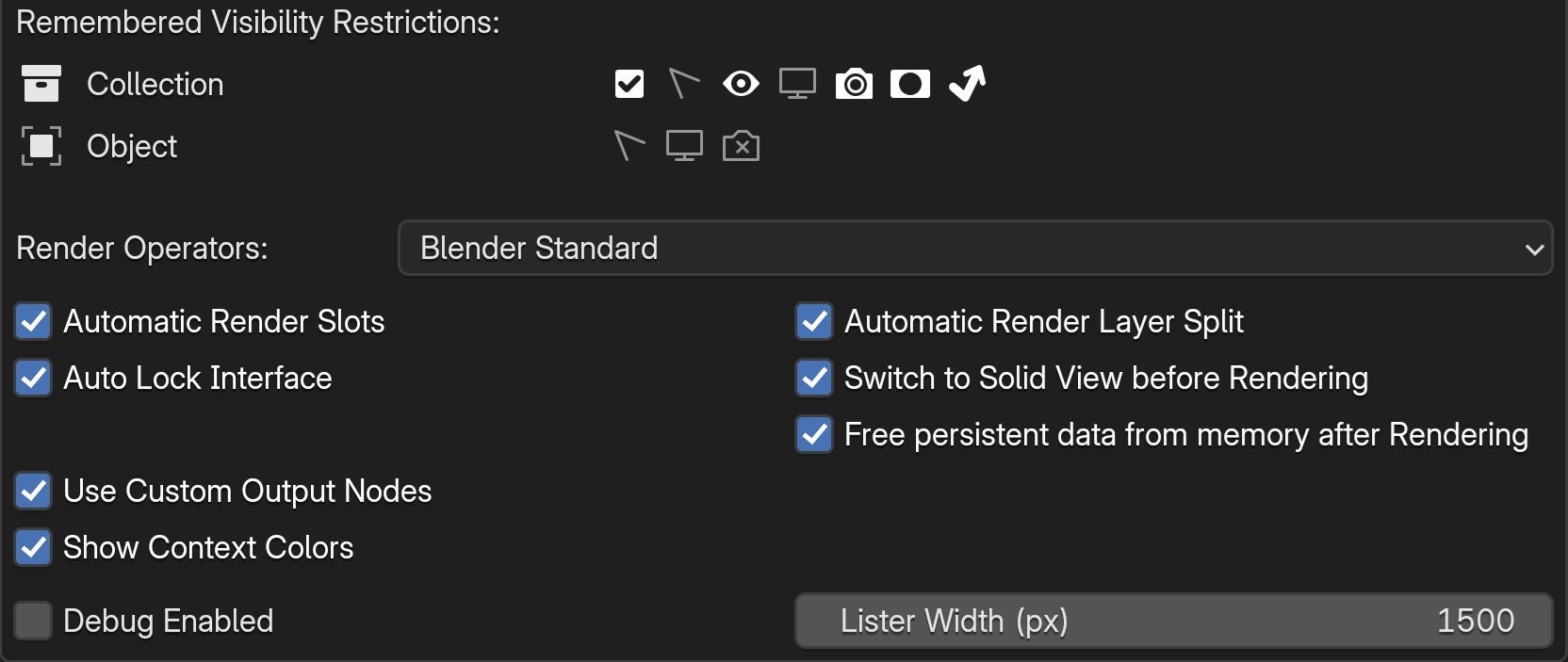 render options