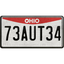 Plate USA Ohio