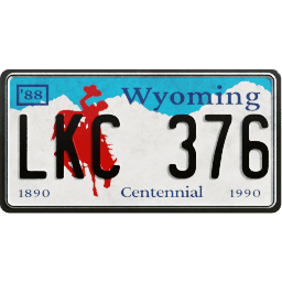 Plate USA Wyoming