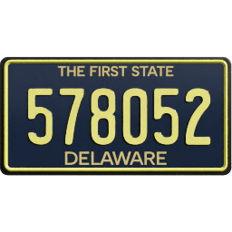 Plate USA Delaware