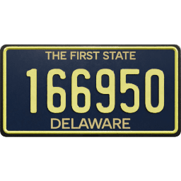 Plate USA Delaware