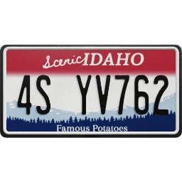 Plate USA Idaho