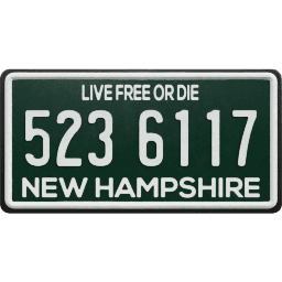 Plate USA New Hampshire