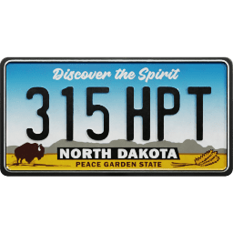 Plate USA North Dakota