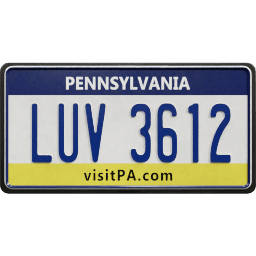 Plate USA Pennsylvania