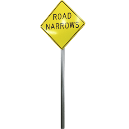 USA Warning Road Narrows