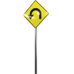 USA Warning Turn Around Road